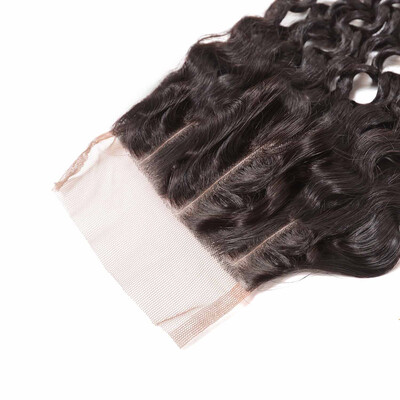 

BHF 8A Cheap Peruvian Deep Wave Human Hair Lace Closure Free Shipping Natural Color