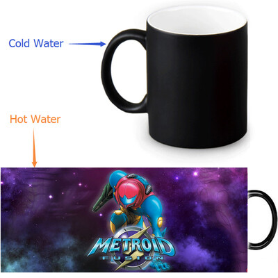 

Metroid 350ml / 12oz Heat Reveal Mug Color Change Чашка кофе Чувствительные морфинг-кружки Волшебная чашка для чайных чашек