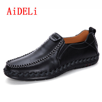 

AiDELi Men leather shoes leather casule shoes slip-on shoes brish style shoes