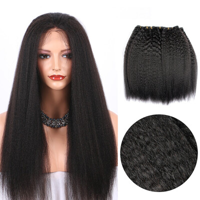 

Human hair extenisons yaki straight weave 1 bundle 100g Brazilian virgin human hiar