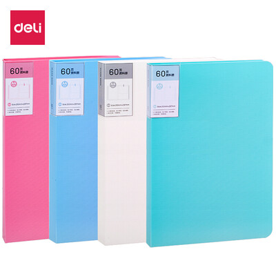 

Deli 50 A4 60-page fashion bright information booklet information bag folder blue