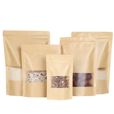 

Shan Shili SexeMara Kraft Ziplock Bag Window Sealing Bag Food Storage Bag Dried Fruit Bag Self-standing Bag Compact Bag 9143 80 Pieces