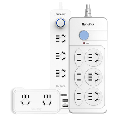

Huntkey socket set Large white 603 master switch PSE005 one turn two small U4 hole USB