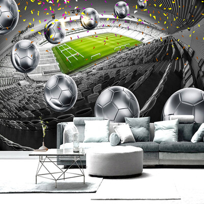 

Home Improvement Soccer Field 3D Poster Backdrop Decorative Wall Painting Custom Mural Wallpaper For Living Room Bedroom Design