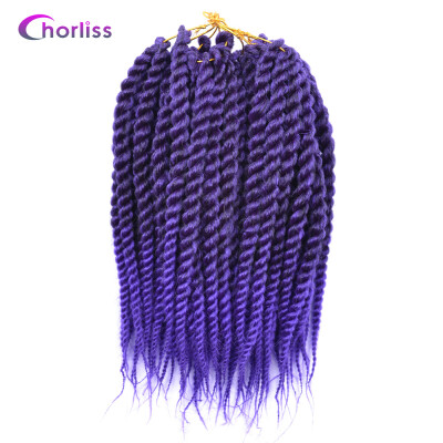 

Chorliss 12" Synthetic Ombre Color Braiding Hair Extensions Mambo Twist Crochet Braids Hair burgundy 75gpack