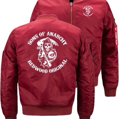 

Sons of Anarchy Bomber Flight Flying Jacket Winter thicken Warm Zipper Men Jackets Anime Mens Casual Coat