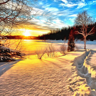 

Custom 3D Photo Wallpaper For Bedroom Walls Sunrise Snowy Forest Scenery Wall Decoration Painting Living Room Mural De Parede