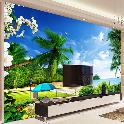 

Custom 3D Photo Wallpaper Beach Landscape Living Room TV Background Wall Painting Wall Covering Modern Wallpaper Decor Murale