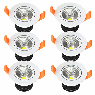 

6PCS / lot 7W Белый свет Dimmable светодиодный COB чип downlight dimmer Встраиваемый белый светодиодный фонарик