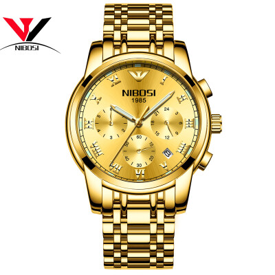 

NIBOSI Wrist Watch Fashion Luxury Dresses Watches Waterproof Quartz Wristwatches Stainless Steel Casual Men Fashion Relogio