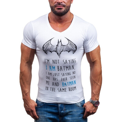 

Mens summer cotton V-neck short-sleeved T-shirt