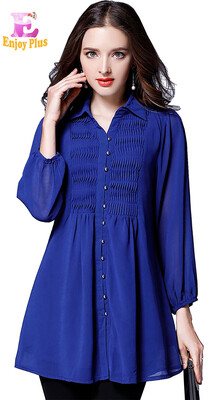 

L XL XXL 3XL 4XL 5XL plus size chiffon casual autumn 2017 blouse women long sleeve big size blue black loose elegant shirt