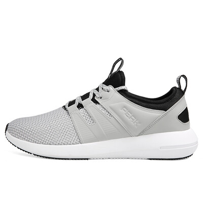 

PEAK mens casual shoes Korean version of the trend sports running fashion wild one pedal lazy shoes DE810441 cold light gray 43 yards