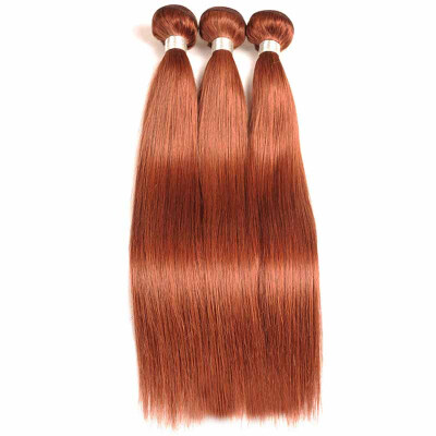 

33# Color Brazilian Straight Weave Human Hair 3 Bundles Cheap Brazilian Auburn 12-26 inch Weft Hair Extension Can Be Restyle Hair