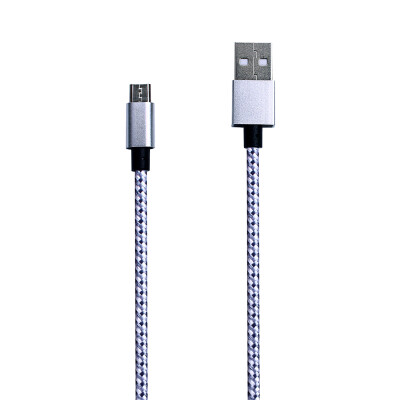 

Silver 3 FT Braided Micro USB Cable Charge Cord Data Connector For Samsung Galaxy Note8 S6S7 Edge Huawei Mate 8