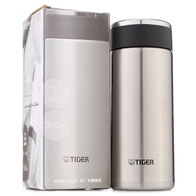 

Jingdong supermarket Tiger brand Tiger insulation Cup 360ml stainless steel vacuum ultra-light straight office tea tea MMW-A36C-KC