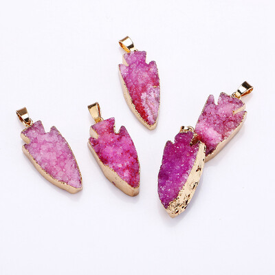 

Yumten Crystal Pendant Anchor Charms Природные позолоченные Геодезические кластеры Бусины Ожерелье Прекрасные ювелирные изделия По