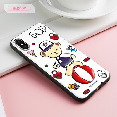 

Teddy Collection Apple x Mobile Shell iPhonex10 Cover Cartoon Cute All-inclusive shatterproof Shell Personality Creative Teddy POP