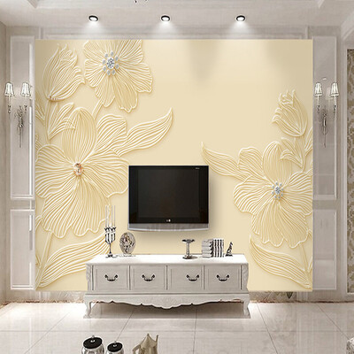 

Custom Mural Wallpaper High Quality Diamond Flower Pattern 3D Relief Modern Simple Living Room TV Background Wall Painting Paper