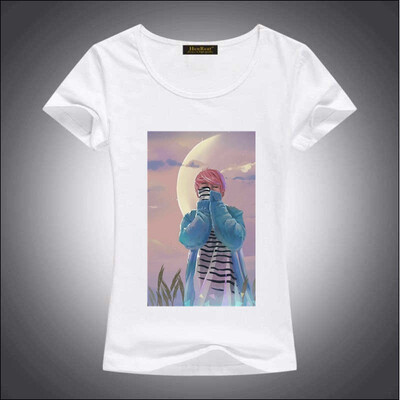

HenReat High quality silk cotton white solid color short sleeve women BTS print T-shirt