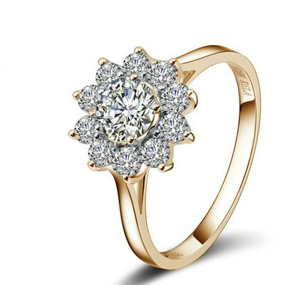 

Yoursfs® 18K Rose Gold Plated Simulated Crystal Snow Ring Use Austria Crystal Fashion Jewelry