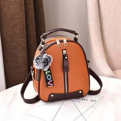 

AOYI Mini Women Bags Women Backpack Fashion PU Leather Small Back pack Patchwork Shoulder Bag for Teenager Double Use Bag Girls