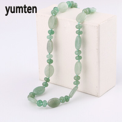 

Yumten Aventurine Jade Necklace Power Природные капли воды Кристалл Мужские украшения Подарочная пентаграмма Mortal Kombat Kpop Horse Hamsa