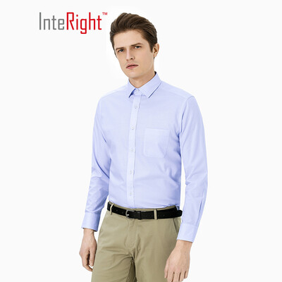 

INTERIGHT 10 Silk Silk Мужская рубашка с длинным рукавом для бизнеса Blue 40 ярдов
