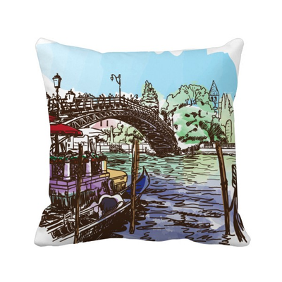 

Italy Venice Landmark Watercolour Square Throw Pillow Insert Cushion Cover Home Sofa Decor Gift