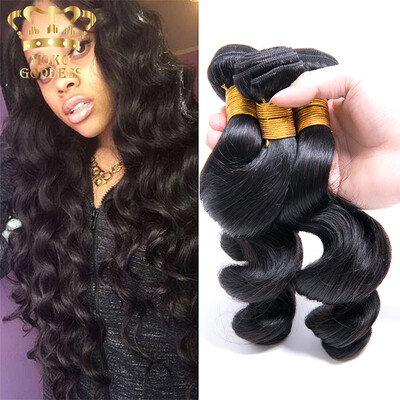 

7A Grade Indian Virgin Hair Loose Wave Mokogoddess Hair Products Unprocessed Virgin Human Wavy Indian Loose Wave 4 Bundles