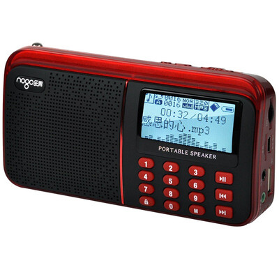 

Dimethoate NOGO R909 mini small sound digital song song card speaker radio big screen red&black