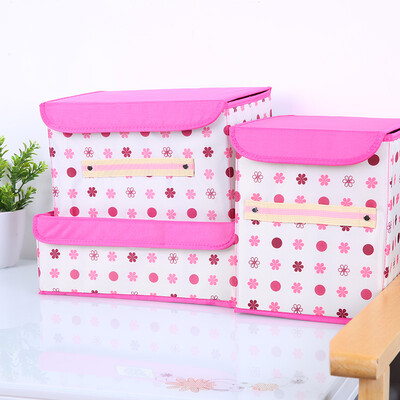 

Youjia storage box Oxford cloth non-woven art finishing box cotton quilt clothes covered storage box underwear box storage box set U-5118-F