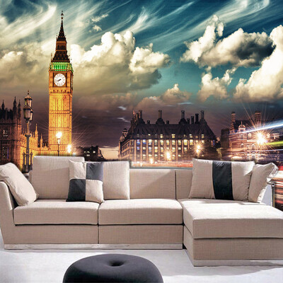 

Custom European Style Tower Nature Landscape 3D Wall Mural Living Room Sofa Backdrop Wall Papers Papel De Parede