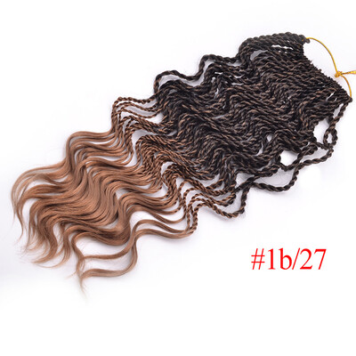 

Chorliss 14" Curly Senegalese Twist Ombre Crochet Braids Synthetic Braiding Hair Extension 35 RootsPack Low Temperature Fiber