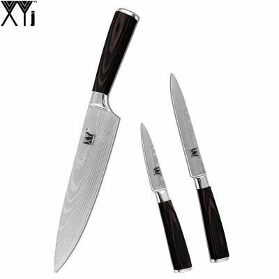 

Best XYj Brand 8 Inch 5 Inch 35 Inch Kitchen Knife Beauty Pattern Blade Top Sale 7Cr17 Stainless Steel Cooking Tools 3 Pcs Set