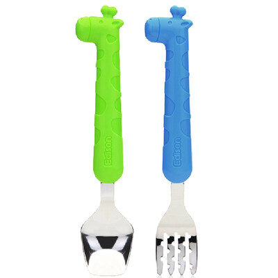 

Эдисон Эдисон Жираф Ребенка из нержавеющей стали Вилка Spoon Set (зеленый + синий)