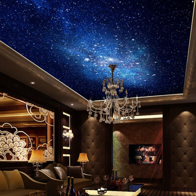 

Custom Murals 3D Star Nebula Night Sky Wall Painting Ceiling Smallpox Wallpaper Bedroom TV Background Galaxy Theme Wallpaper