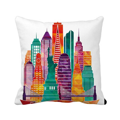 

USA America Beautiful Castle Light Architecture Square Throw Pillow Insert Cushion Cover Home Sofa Decor Gift