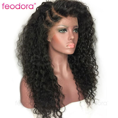 

Glueless Full Lace Human Hair Wigs Curly Lace Front Wig For Black Women Brazilian Virgin Natural Full Lace Wig With Baby Hair