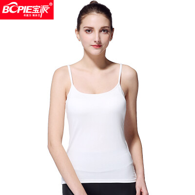 

Baopai BOPIE camisole female integrated with chest pad without steel ring BRA vest female wearing outer sports bottoming shirt white - suspenders L