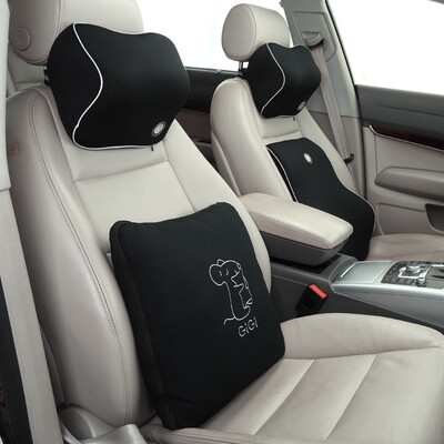 

Gigi GiGi car headrest lumbar A3 space memory cotton waist cushions neck pillow pillow was four sets of black
