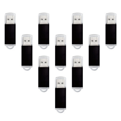 

Fillinlight 10PCS Pack Fresh Shiny Black Color USB Flash Drive USB20 Memory Stick Memory Drive Pen Drive