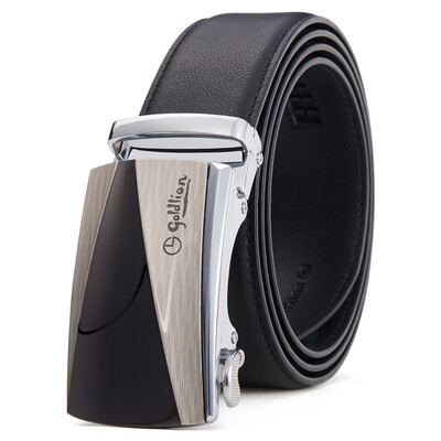 

Goldlion Mens Belt Fashion Casual Mens Pants Strap Simple Two Leather Belt MPC81093-1191 Black