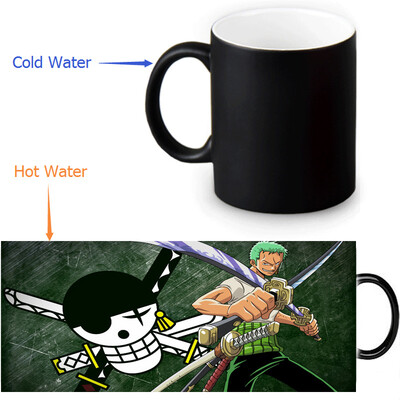 

One Piece Zoro 350ml12oz Heat Reveal Mug Color Change Coffee Cup Sensitive Morphing Mugs Magic Mug Milk Tea Cups