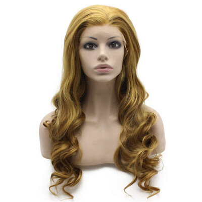 

Iwona Synthetic Hair Lace Front Long Wavy Blonde Mix Brown Wig
