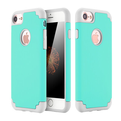 

Green & Gray iPhone 8 Case iPhone 7 Case Shockproof High Impact Resistant Hybrid Heavy Duty Hard Silicone Protective Cover