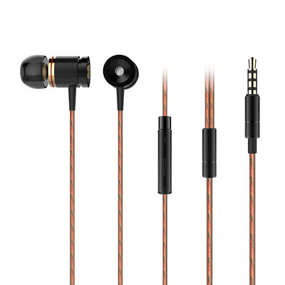 

Hongsund X53M Magnet Movement Earphone Wire Control Headphones Metal Movement Headsets with wheat 35mm Plug gold gray black
