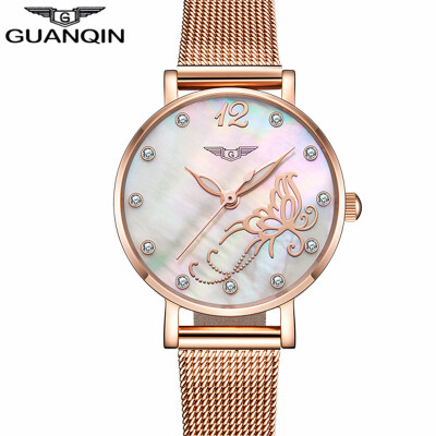 

GUANQIN Ladies watches fashion quartz watch bracelet Mesh stainless steel watch