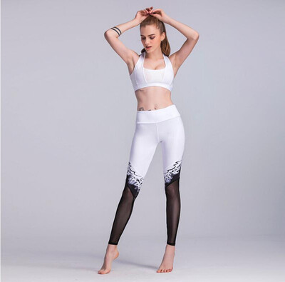 

Sisy Xu Womens Yoga Sports Fitness Gym Leggings Female Grid Collage Jogging tight bodybuilding pants