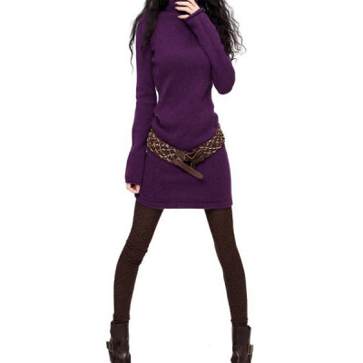 

Lovaru ™New 2015 fashion new prodect keep warm autumn winter long sleeve turtleneck warmth solid casual dresses